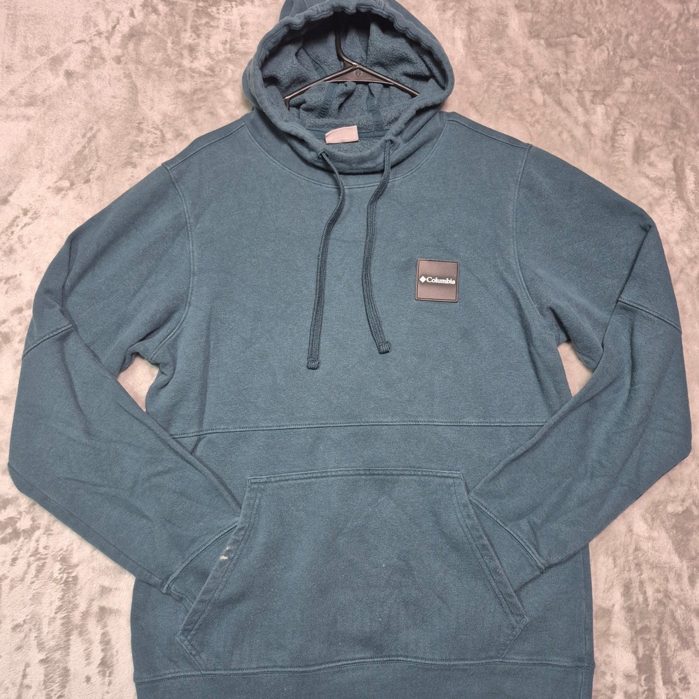 Columbia Mens Teal Blue Fleece Hoodie Sweatshirt XM9138 Size Small
